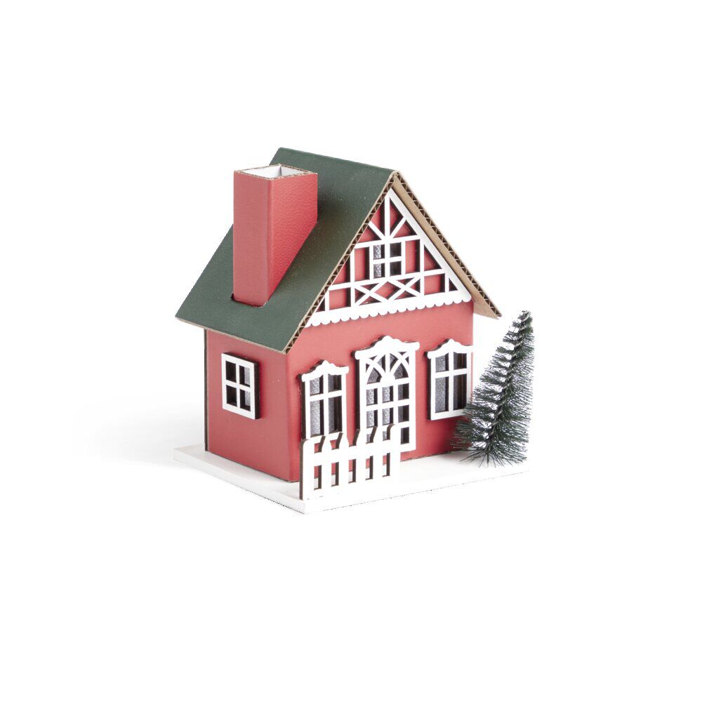 Chalet de No&euml;l lumineux H11cm (2 modèles)
