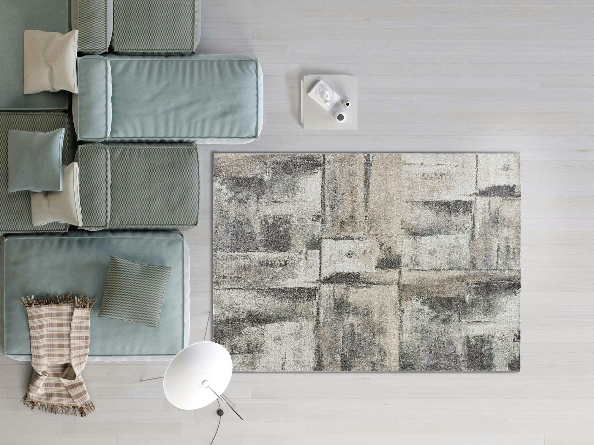 AYDIN - Tapis abstrait en gris, 200X290 cm