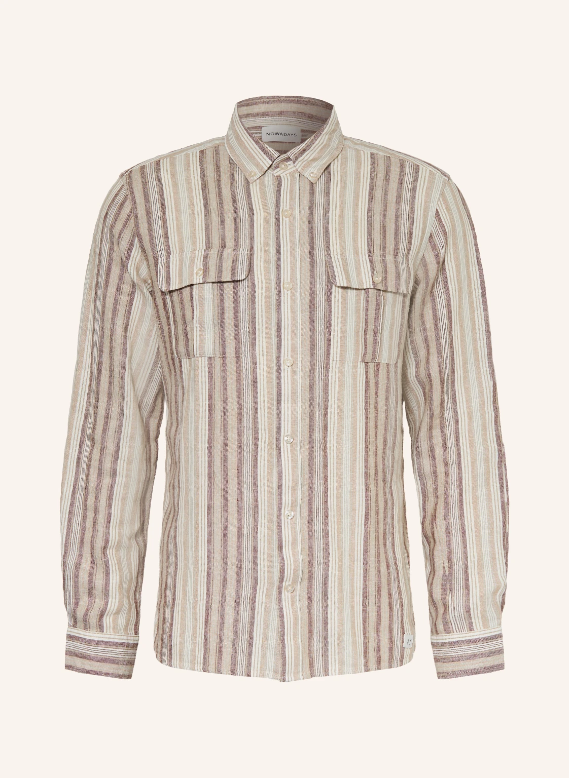 NOWADAYS Hemd Comfort Fit mit Leinen