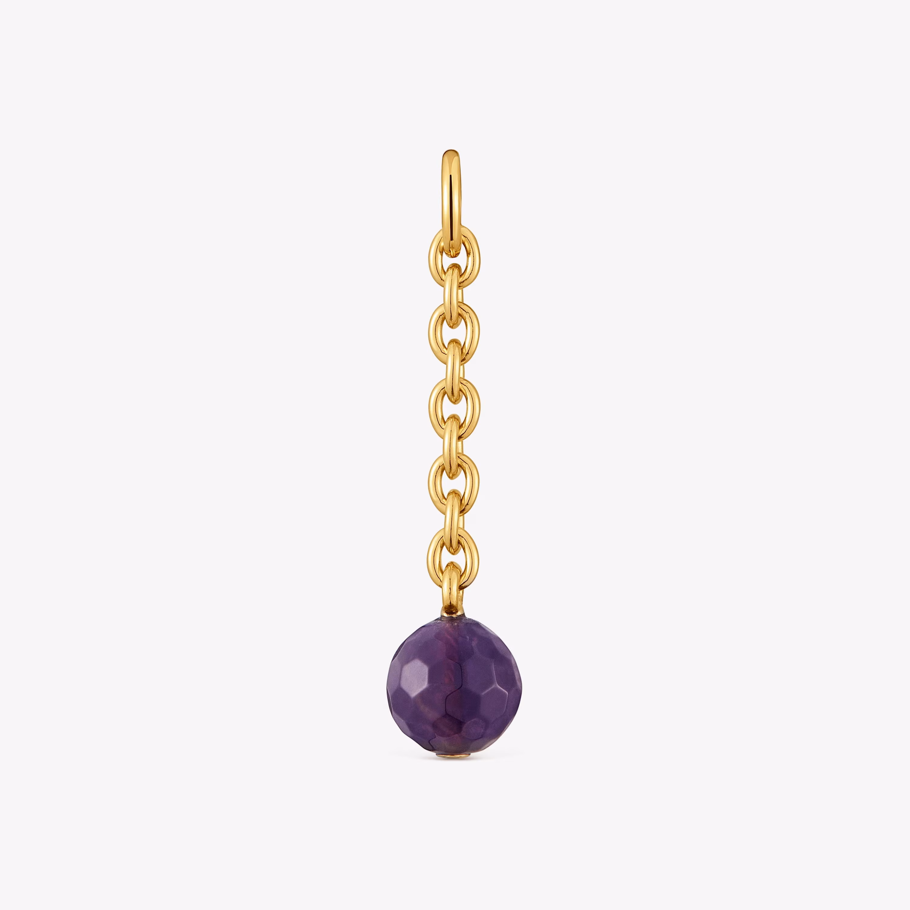 Colgante con baño de oro 18 kt sobre plata y amatista Hold Oval