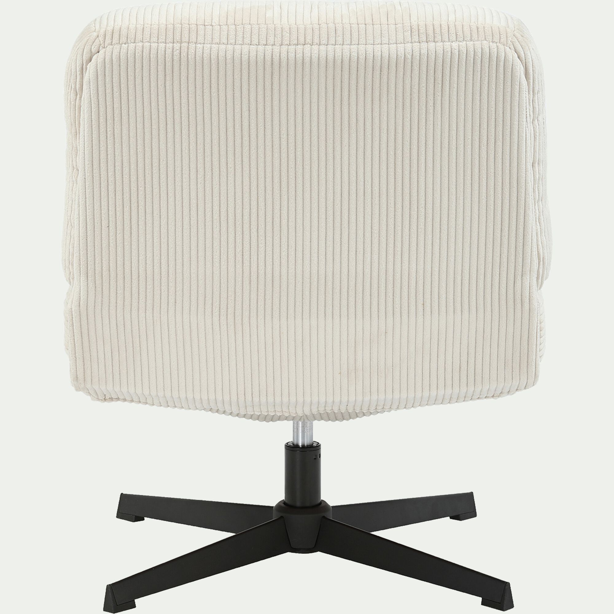 KIARA - Chaise pivotante en velours côtelé et piétement en fer - beige