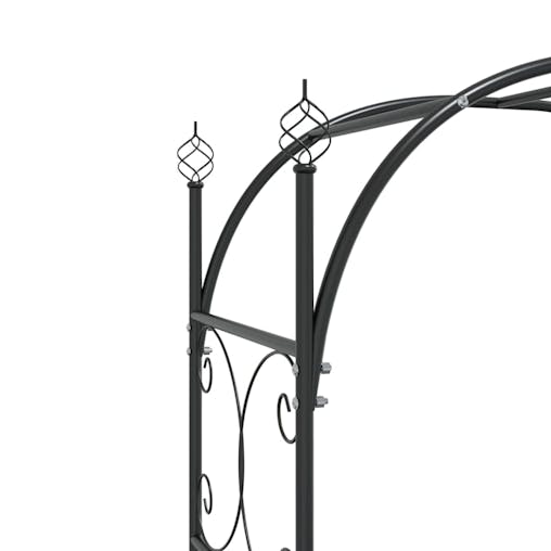 NNEVL Garden Arch with Gate Black 108x45x235 cm Steel