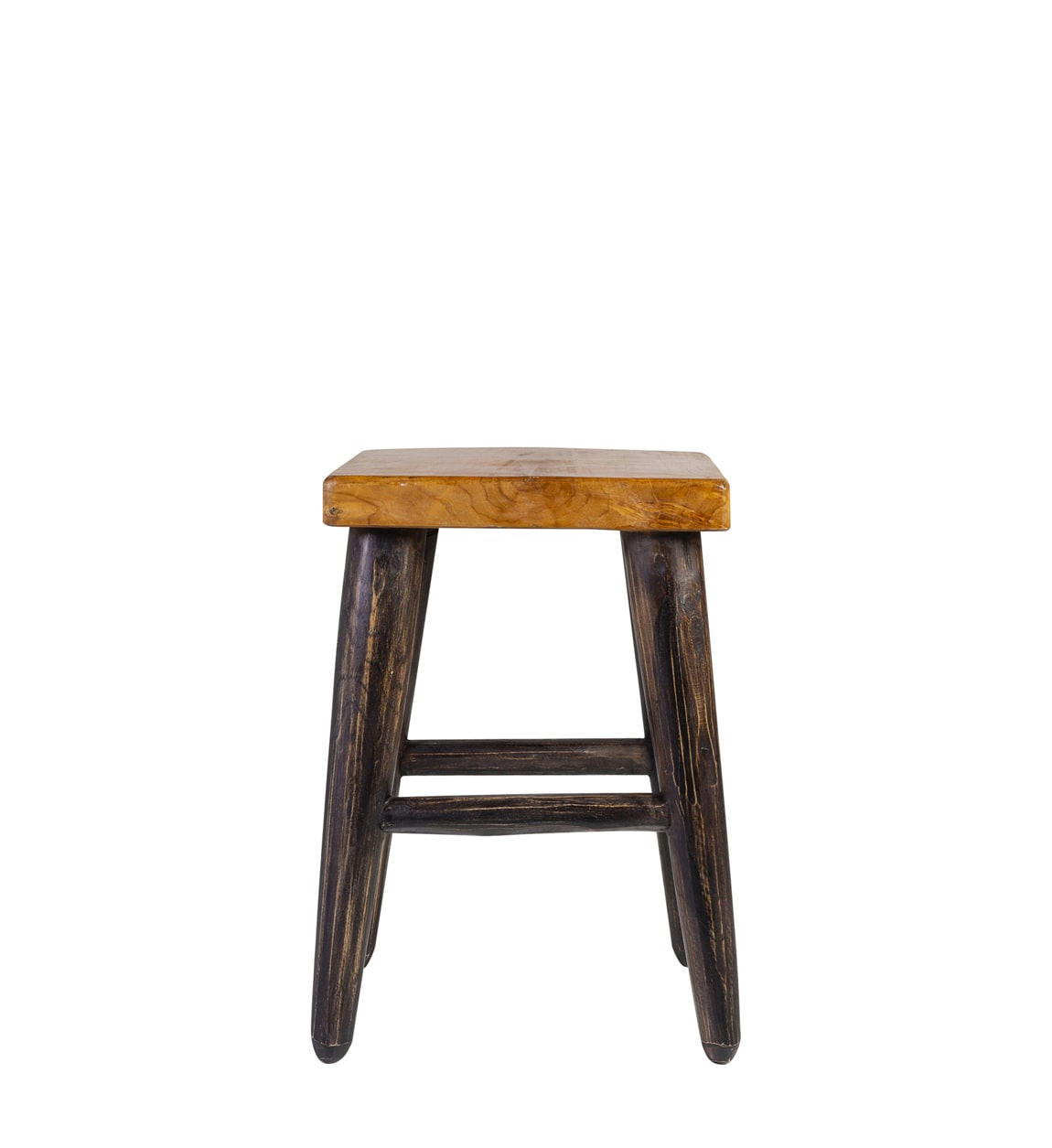 - Tabouret en bois marron et noir