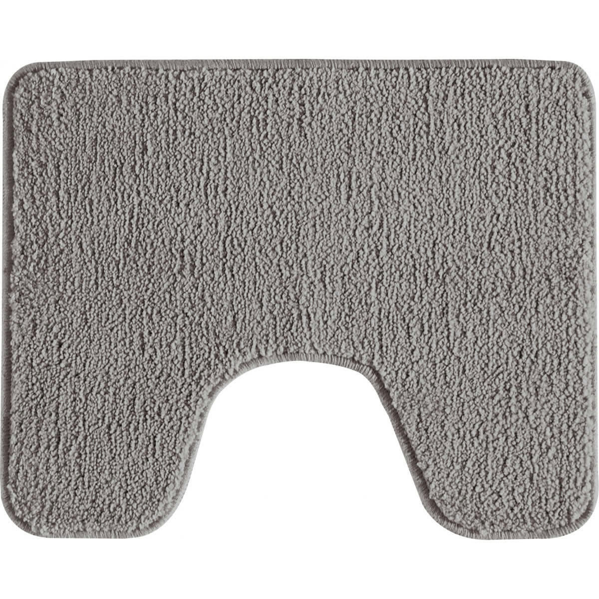 POLYNESIE - Tapis de toilette en polyester uni gris 50x40cm