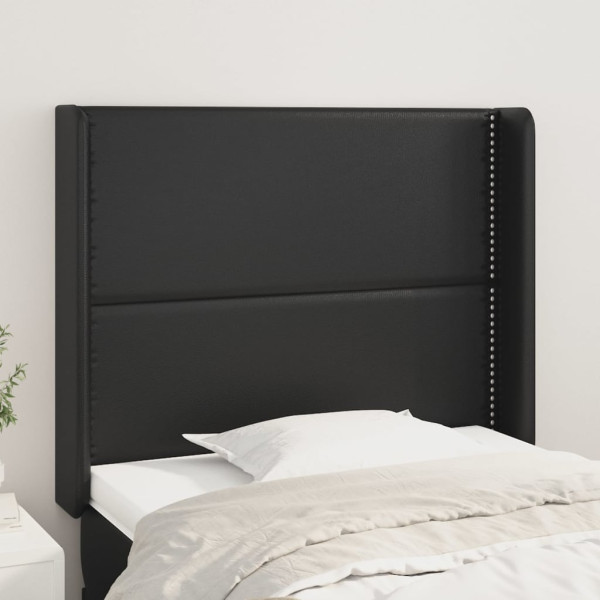 Wezgłowie Czarny 93 x 16 x 118/128 cm Sztuczna skóra vidaXL