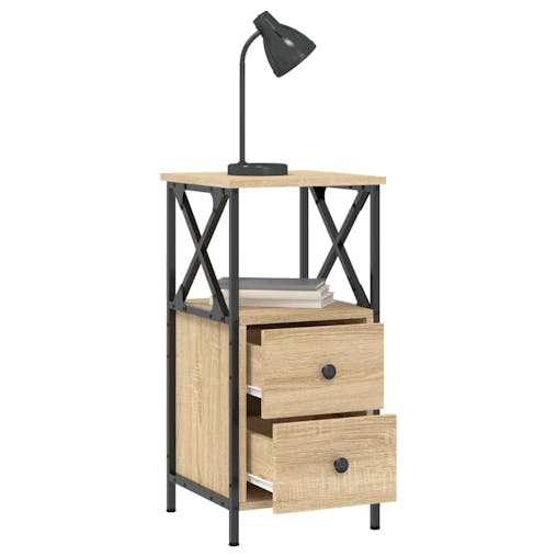 NNEVL Bedside Cabinets 2 pcs Sonoma Oak 34x35.5x70 cm Engineered Wood