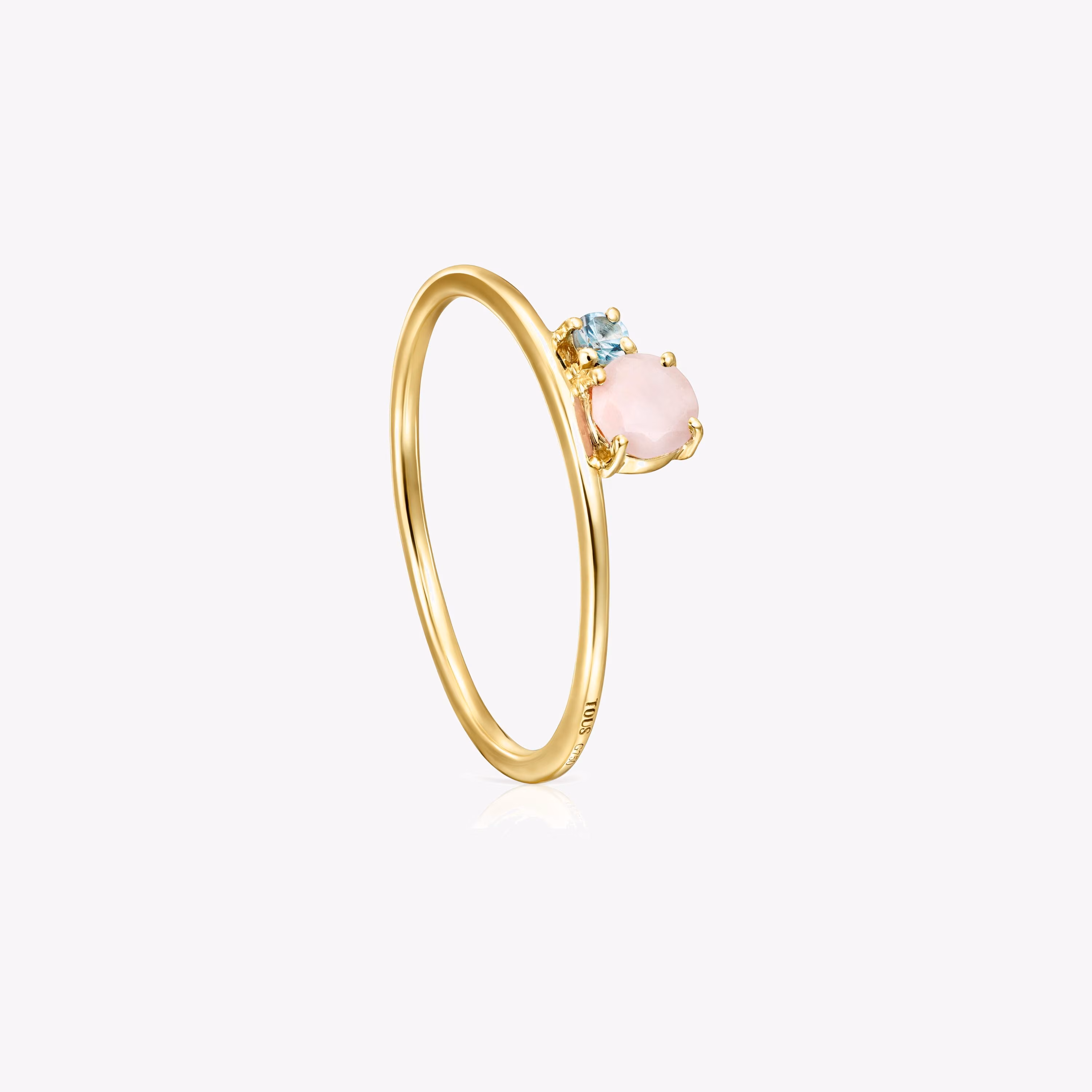 Anillo de oro con ópalo facetado y topacio  Mini Ivette