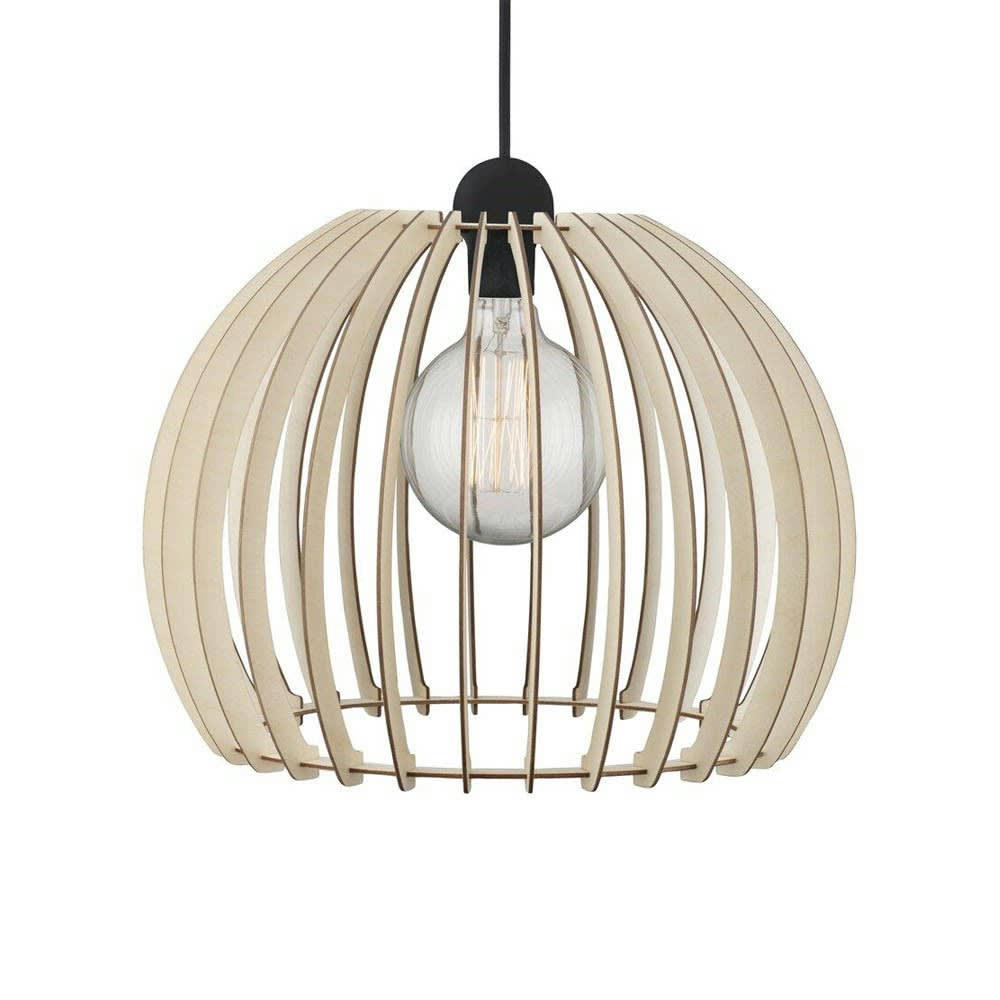 CHINO - Suspension nordique naturel en bois et câble noir