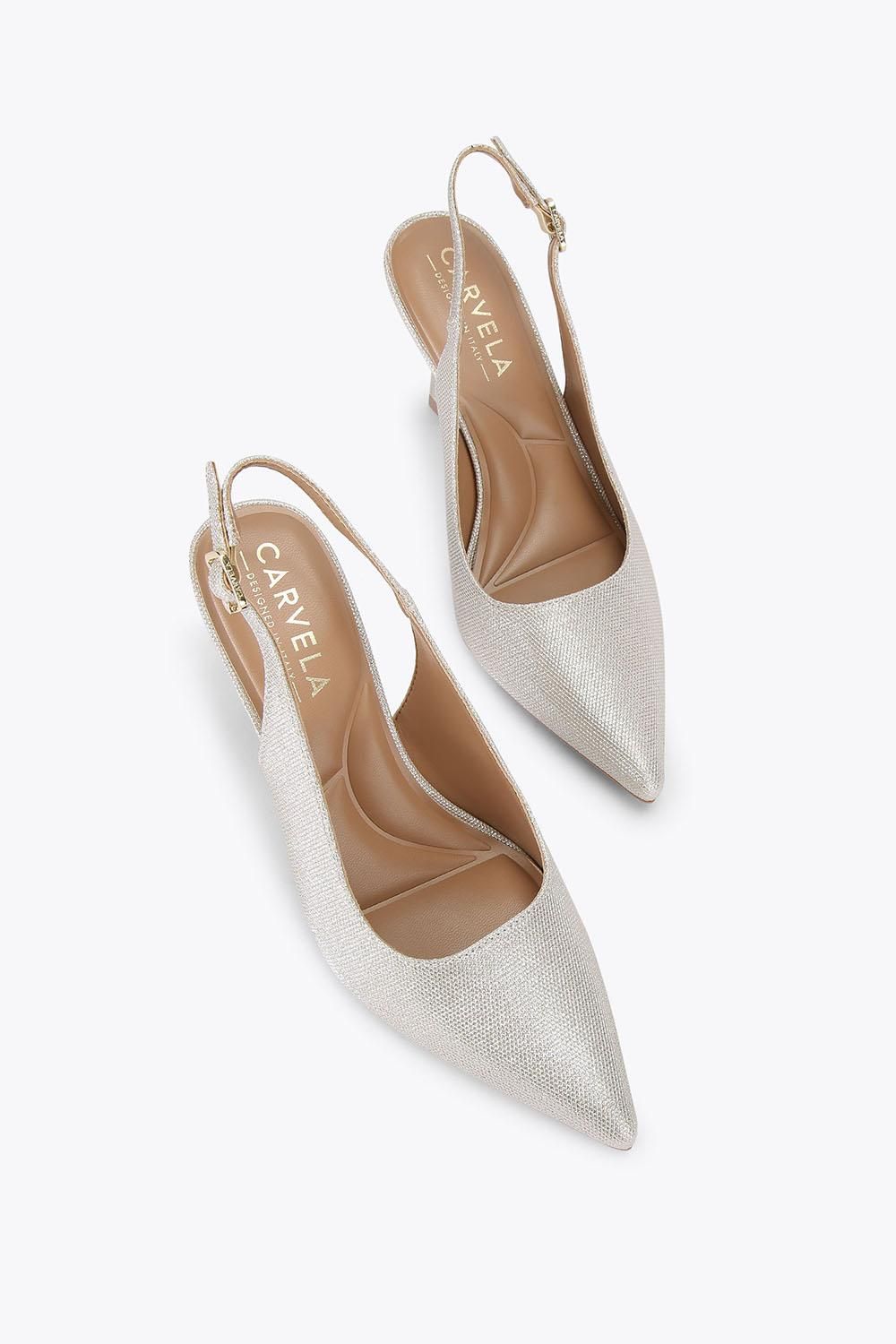 Carvela Corletta Sling Court' Fabric Heels