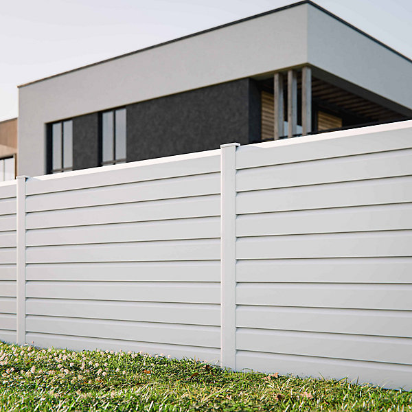 Kit Clôture SLIM PVC Blanc H. 120 cm x L. 5.60 m - 10 Lisses claire-voie