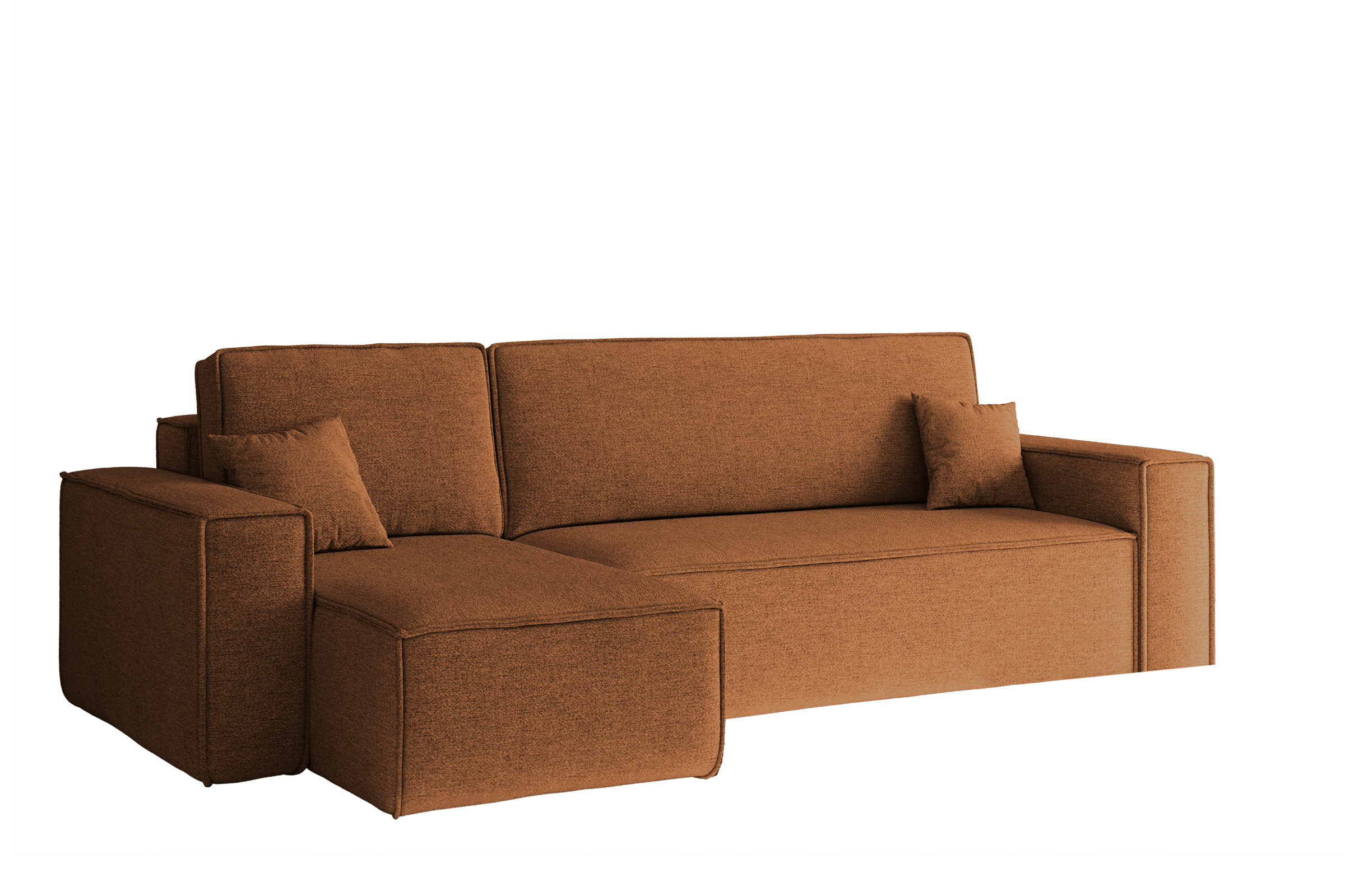 Sofa w kształcie L BEST narożnik tkanina Neve, Miedziany Lewostronny