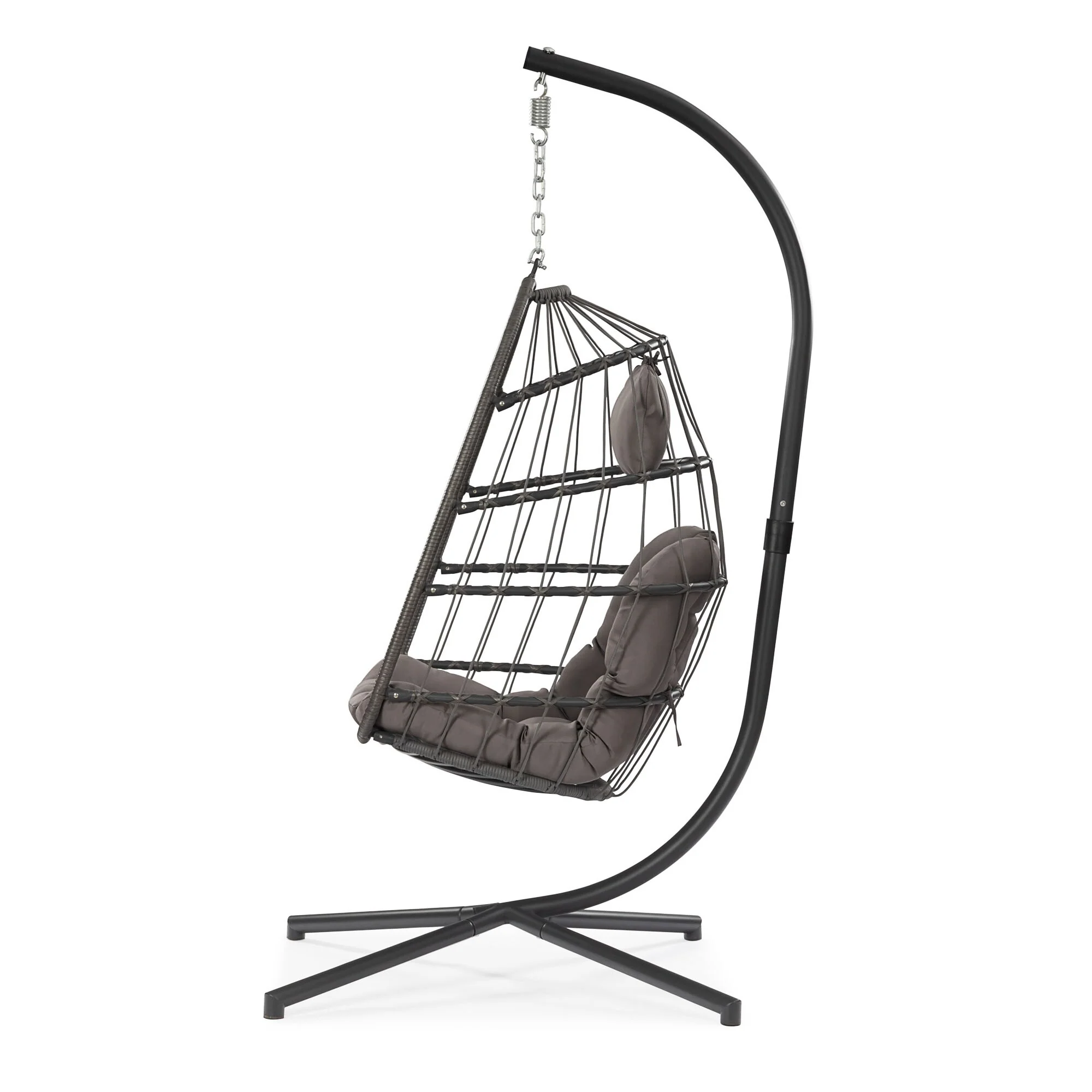 Aluminum Wicker Egg Chair with Cushion