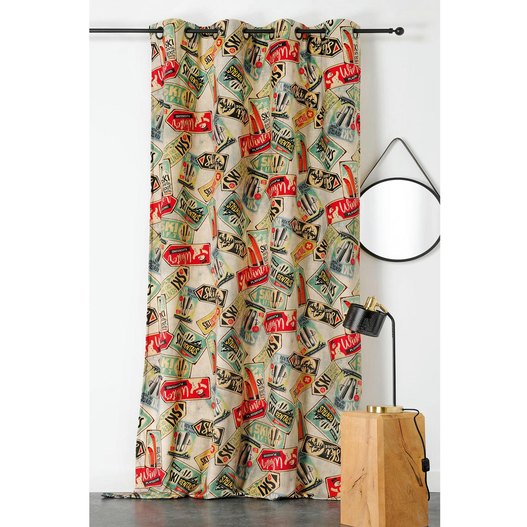 LODGE - Voilage ski rouge 150x240cm