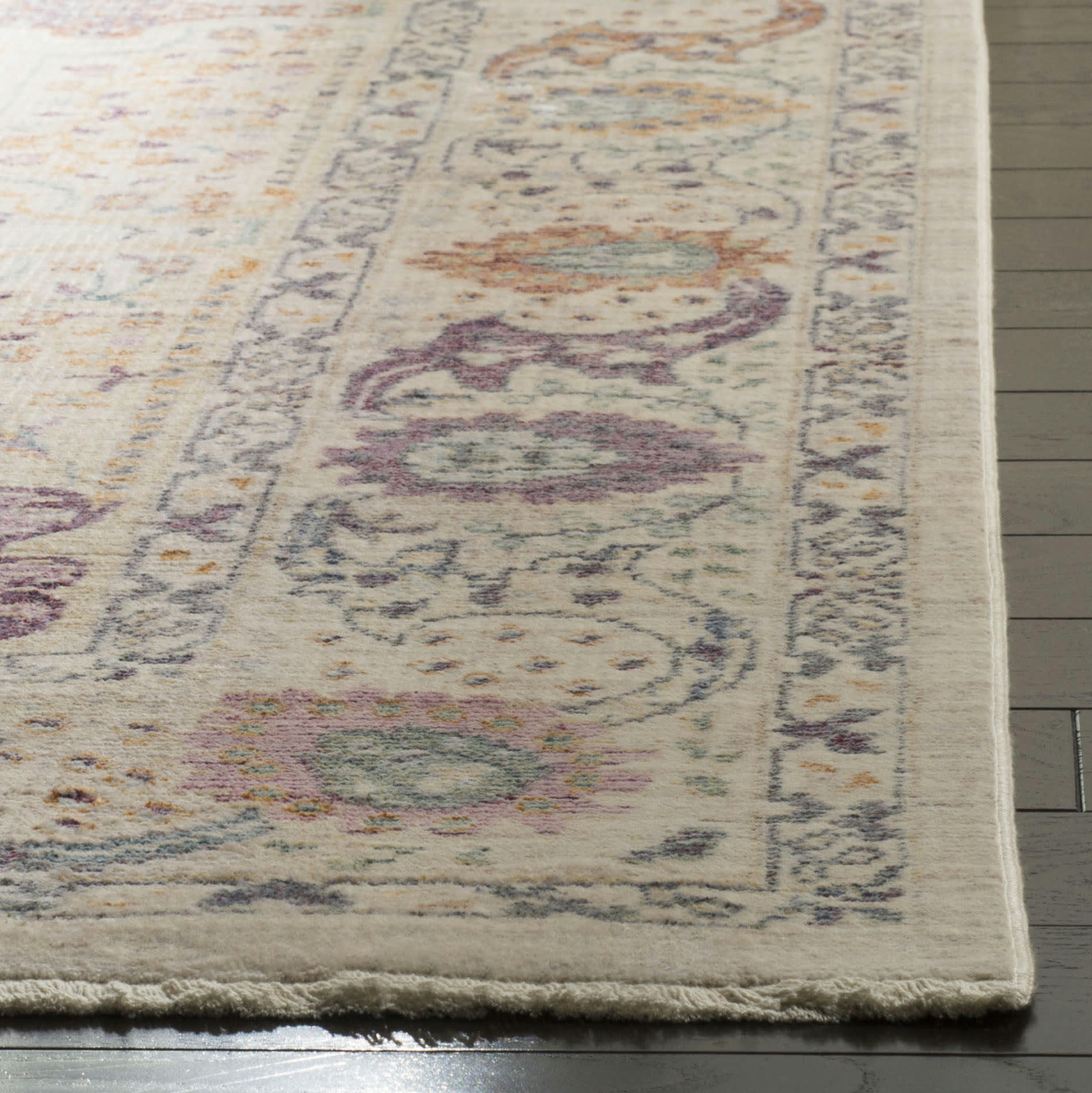 ILLUSION - Tapis de salon interieur en crème & violet, 122 x 183 cm