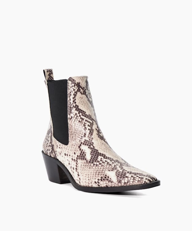 Pexas Natural - Reptile Print Leather Western Boots