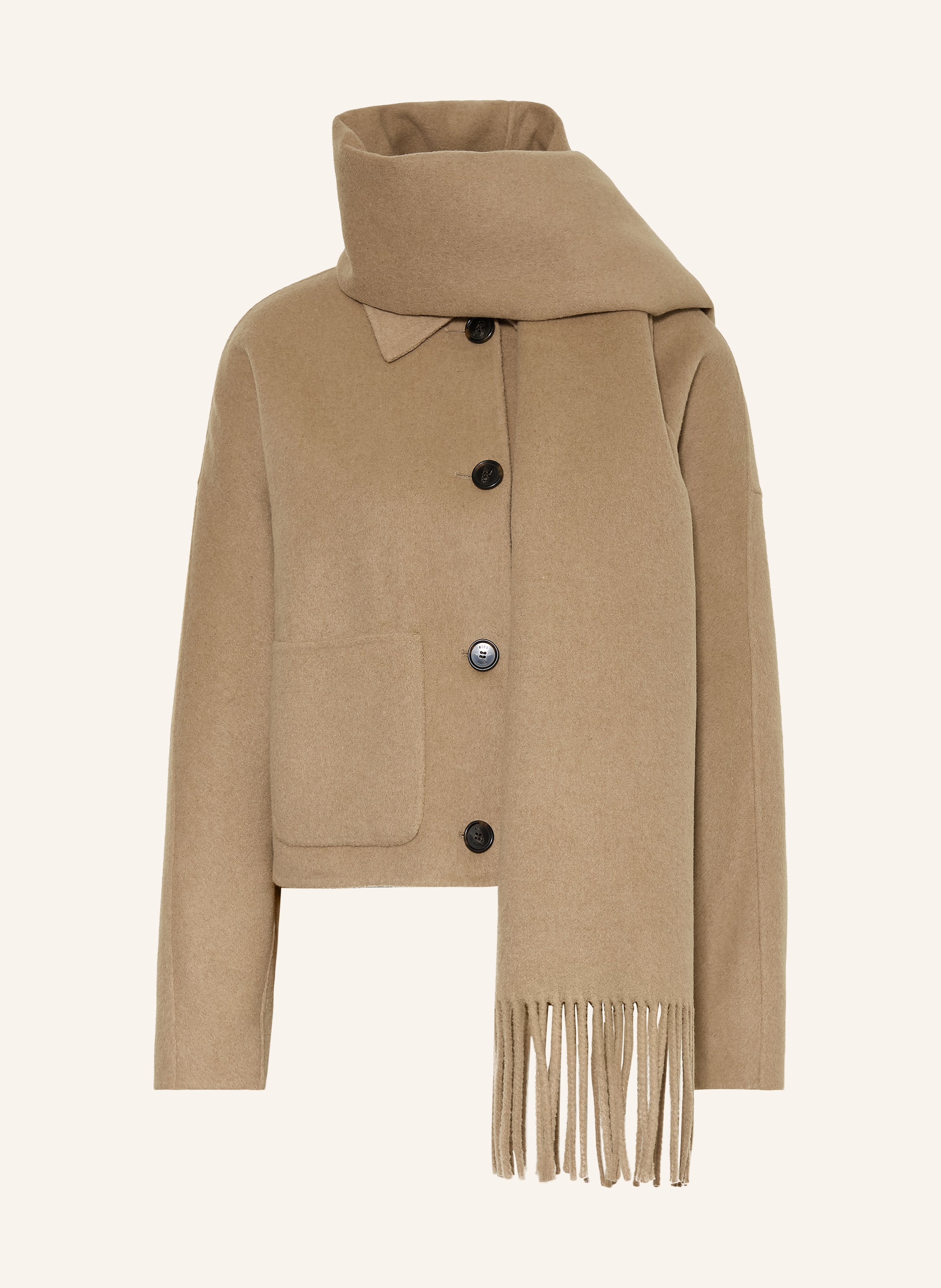 BOSS Kastenjacke CAFRINA mit abnehmbarem Schal