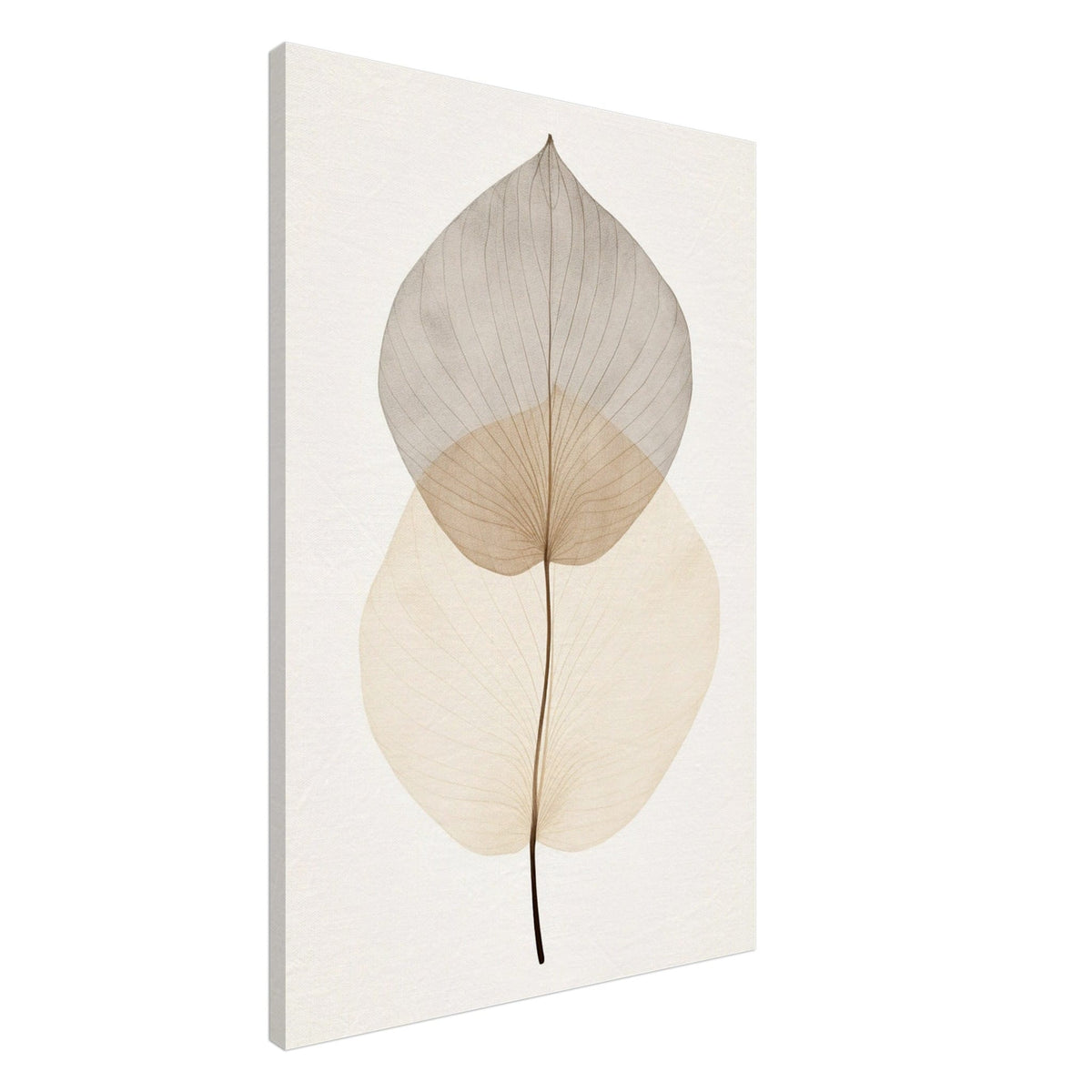 Artfulprints Canvas Japandi - Leaf canvas - 60x90 cm - beige