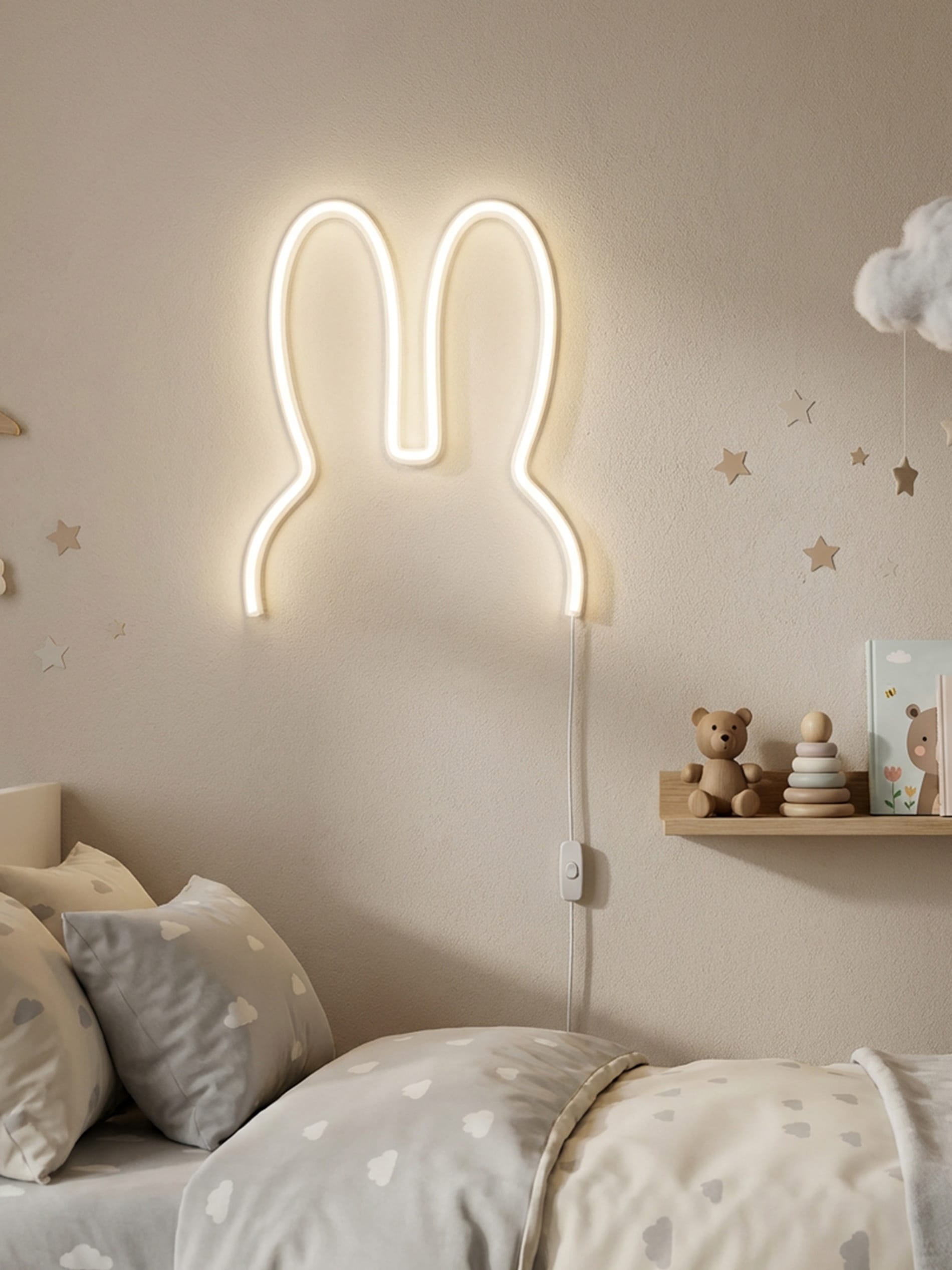 Lampka nocna LED ścienna w kształcie króliczka