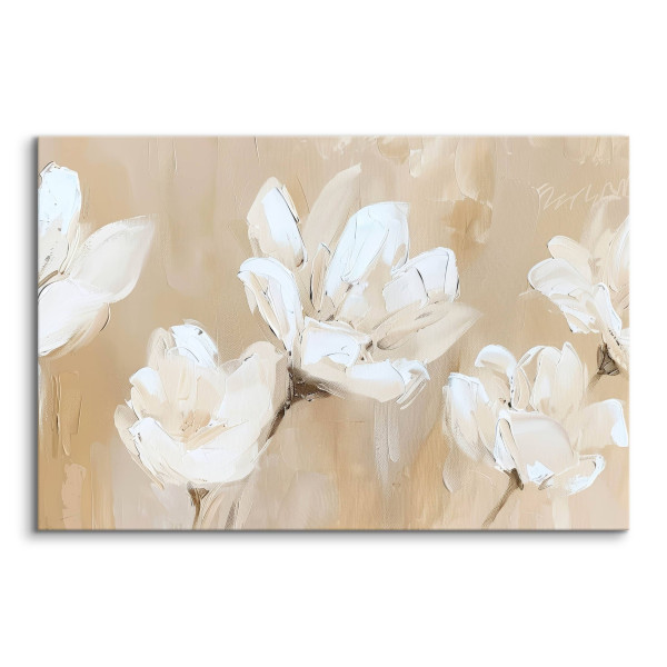 Obraz Białe Kwiaty W Stylu Vintage 30x20cm