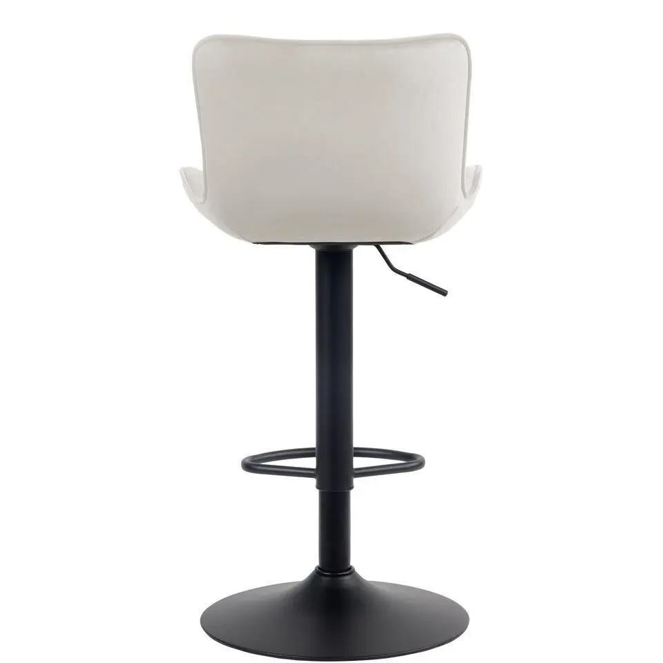 CLP Barkruk Emma zwart Frame - Fluweel - creme