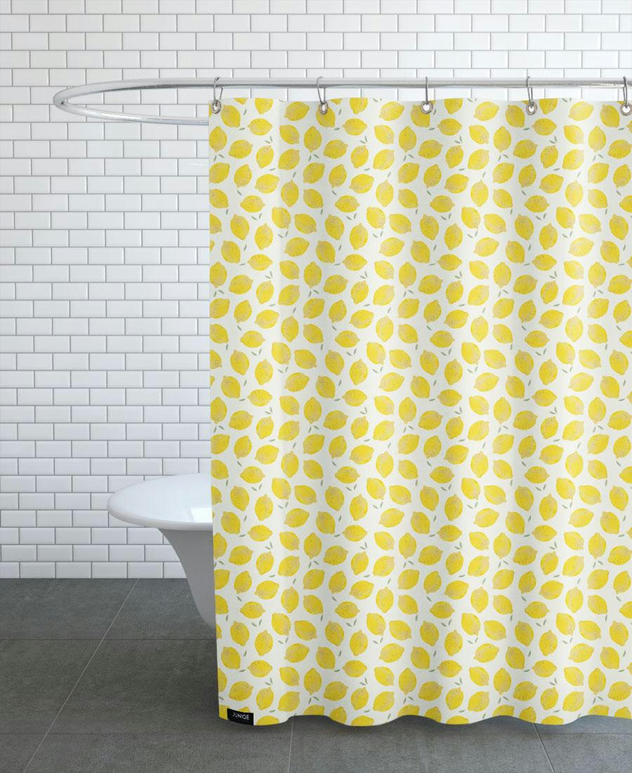 LEMON - Rideau de douche en polyester en jaune &  150x200