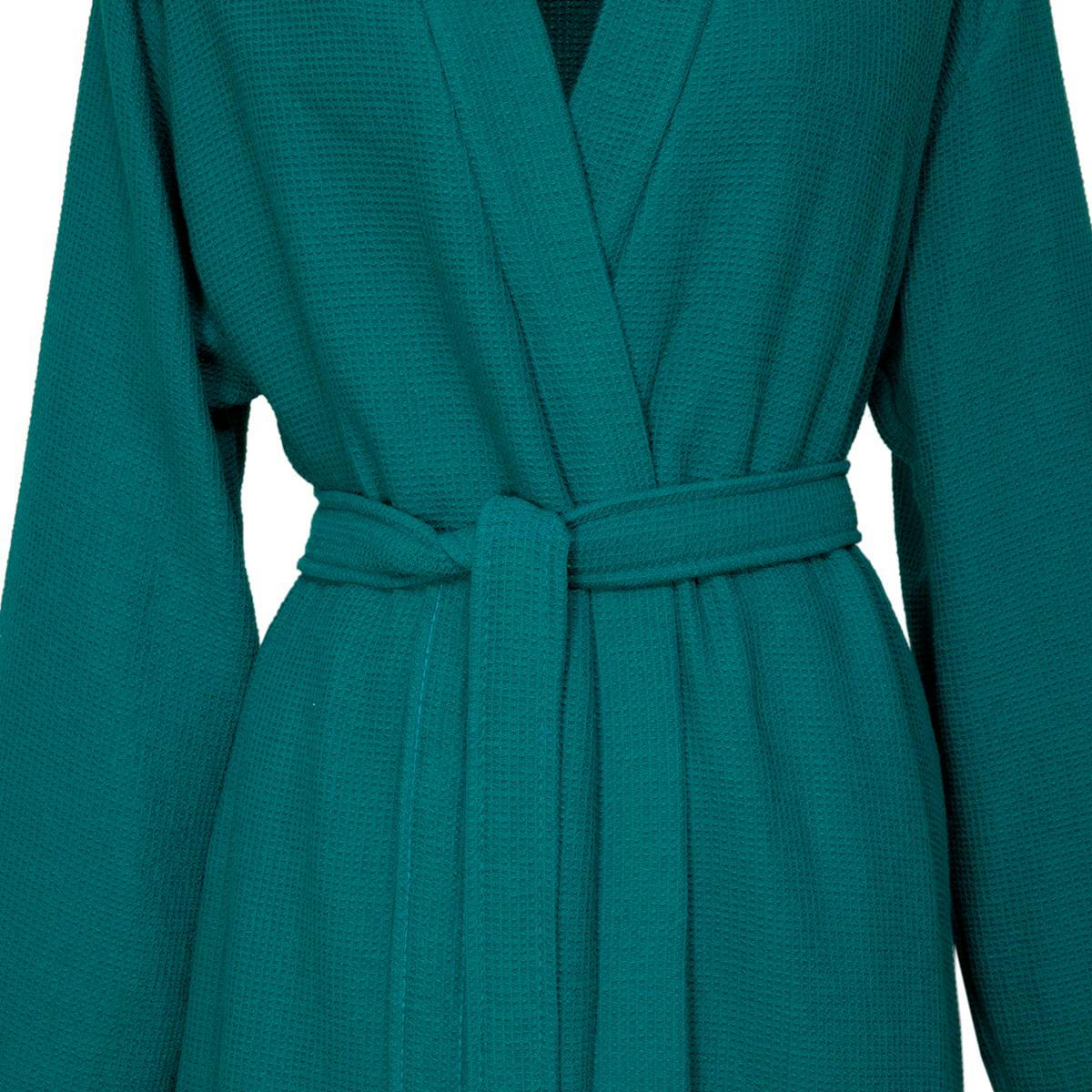 ZORBA - Kimono de bain en  coton nid d'abeille bleu L