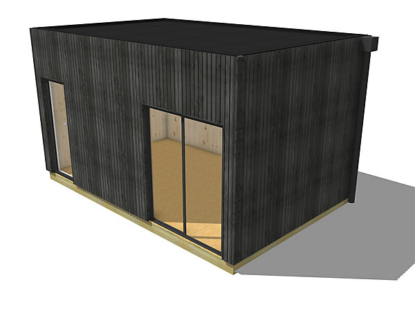Bureau de jardin 4 saisons en bois 5,5 x 3,5 x 3,2 m / isolation RE2020 avec plancher isolé