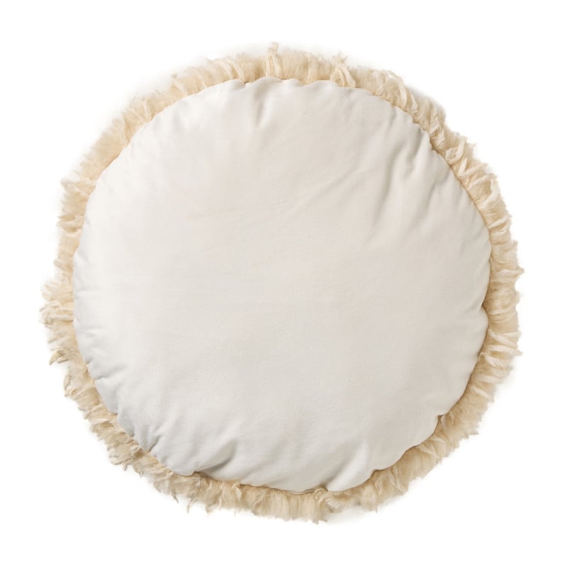Kussen harig rond - beige - &Oslash;40 cm