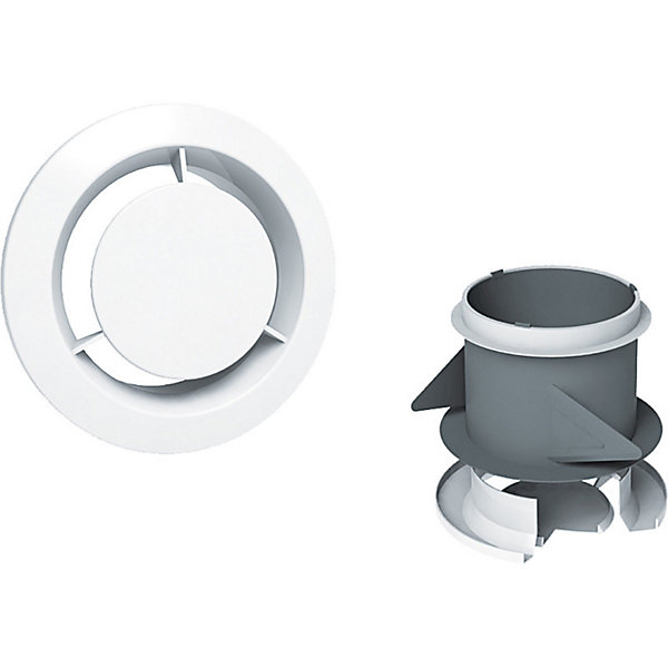 Bouche VMC plastique blanc extraction à cône fixe BS BC avec manchette placo - Diamètre (mm) 125