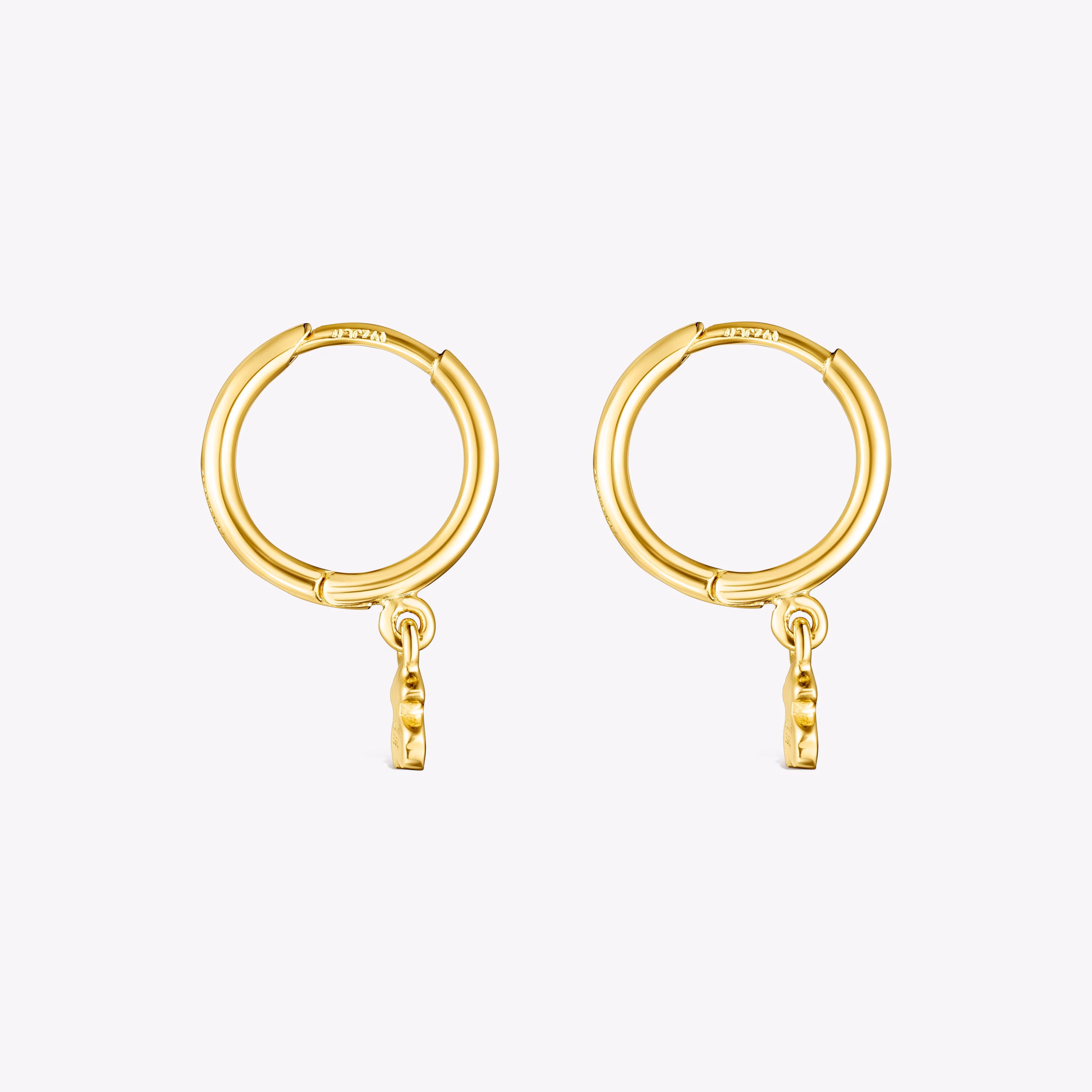 Pendientes con baño de oro 18 kt sobre plata Cool Joy