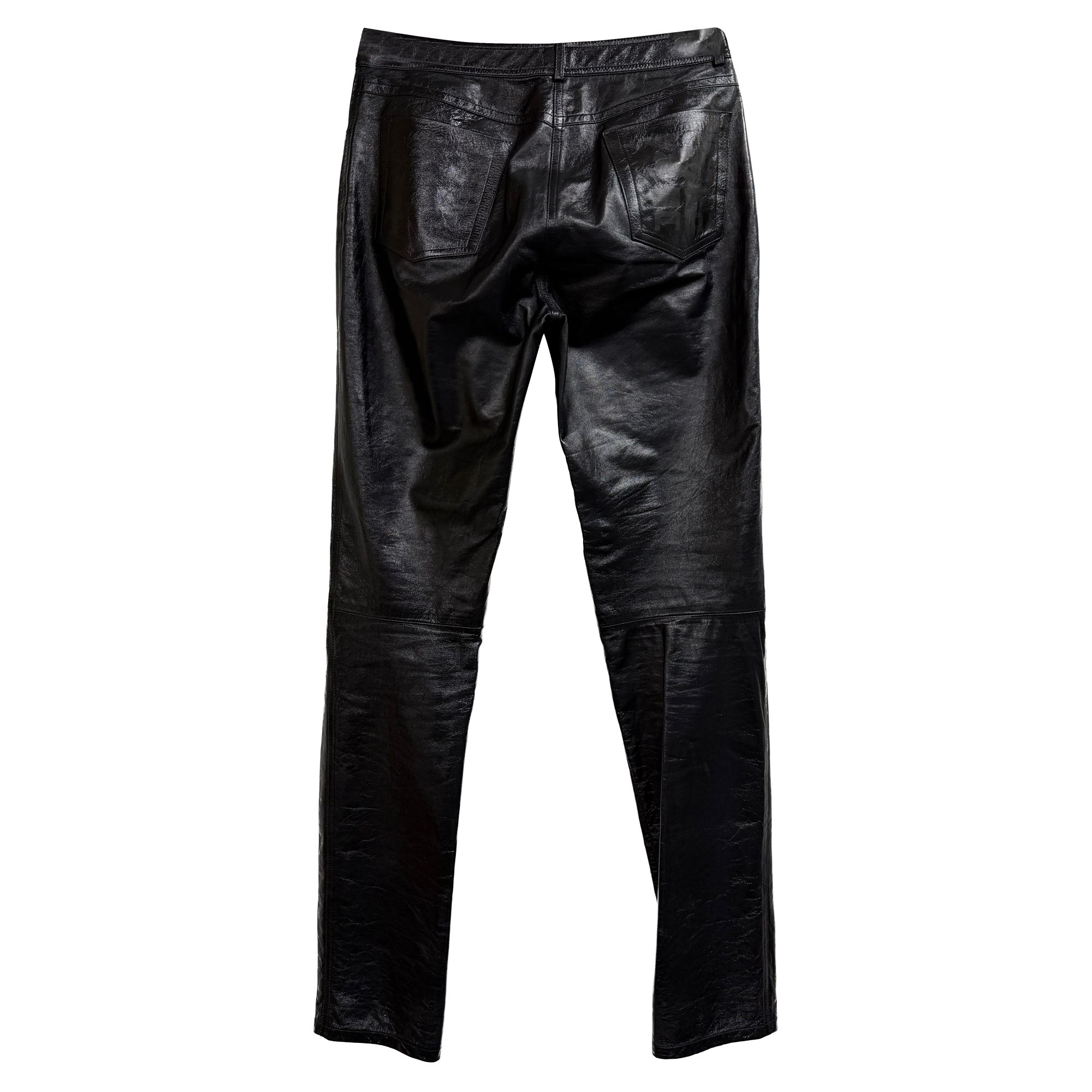 Etro Preloved Leather Trousers in Black Viscose