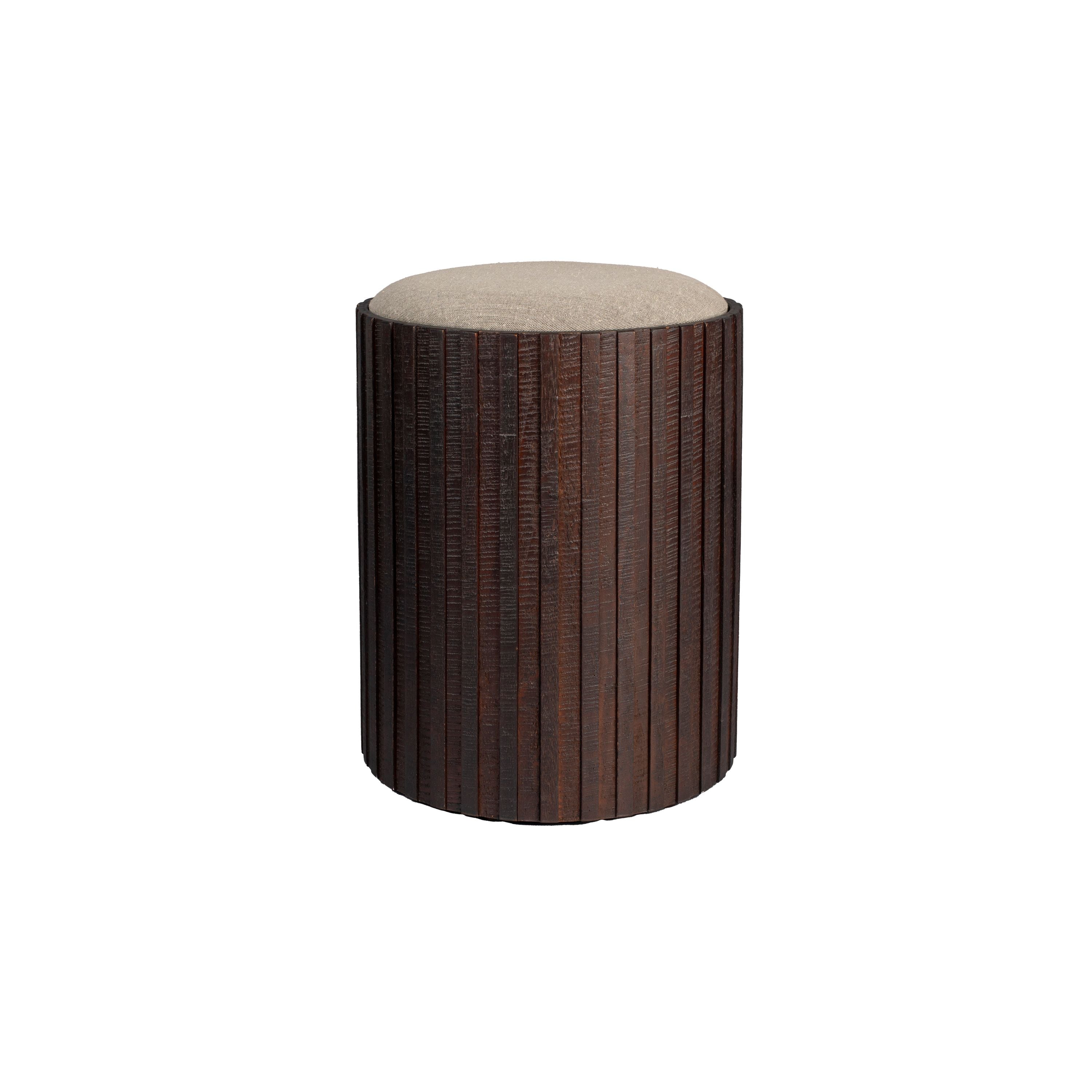 Dutchbone Bay Opbergpoef Rond - Bruin