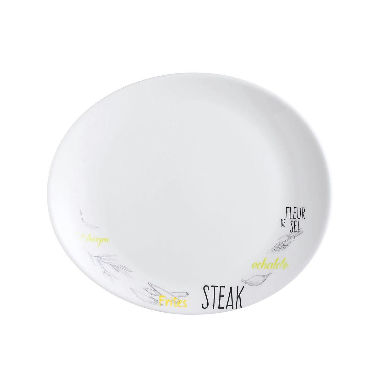 FRIEND'S TIME - Assiette à steak blanche décorée 30 cm