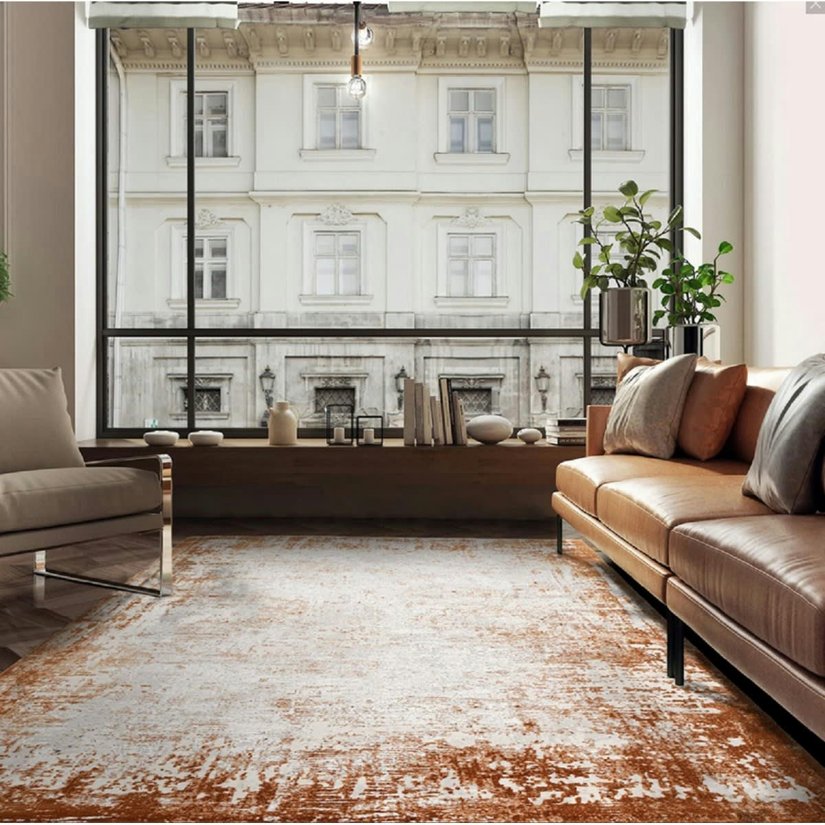 ZUKA - Tapis de salon en polypropylène orange 160x230 cm