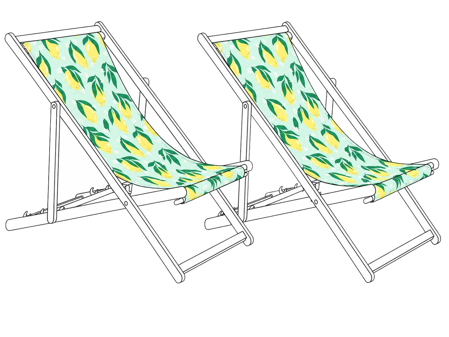 Set of 2 Sun Lounger Replacement Fabrics ANZIO/AVELLINO 113 x 44 cm Multicolour