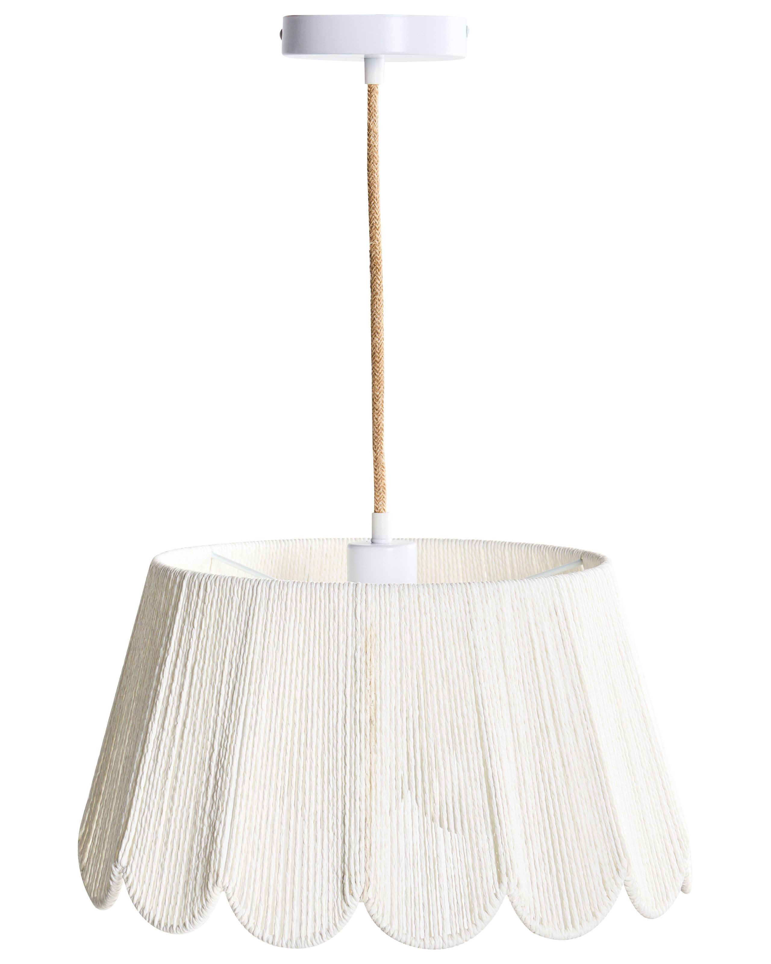Wisząca lampa z plecionki papierowej jasny beż