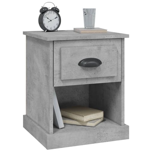 NNEVL Bedside Cabinet Concrete Grey 39x39x47.5 cm Engineered Wood