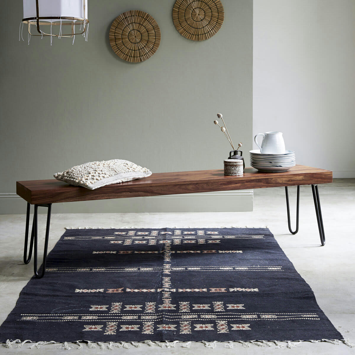 HELGA - Banc en palissandre massif 180 cm