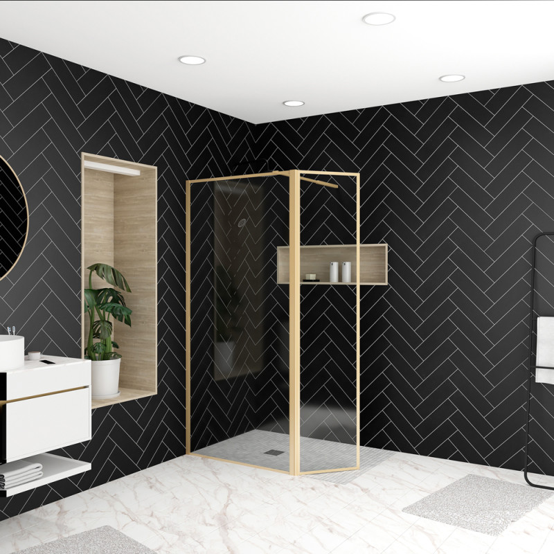 Paroi de douche avec volet Golden Edge 90   40 x 200 cm AURLANE