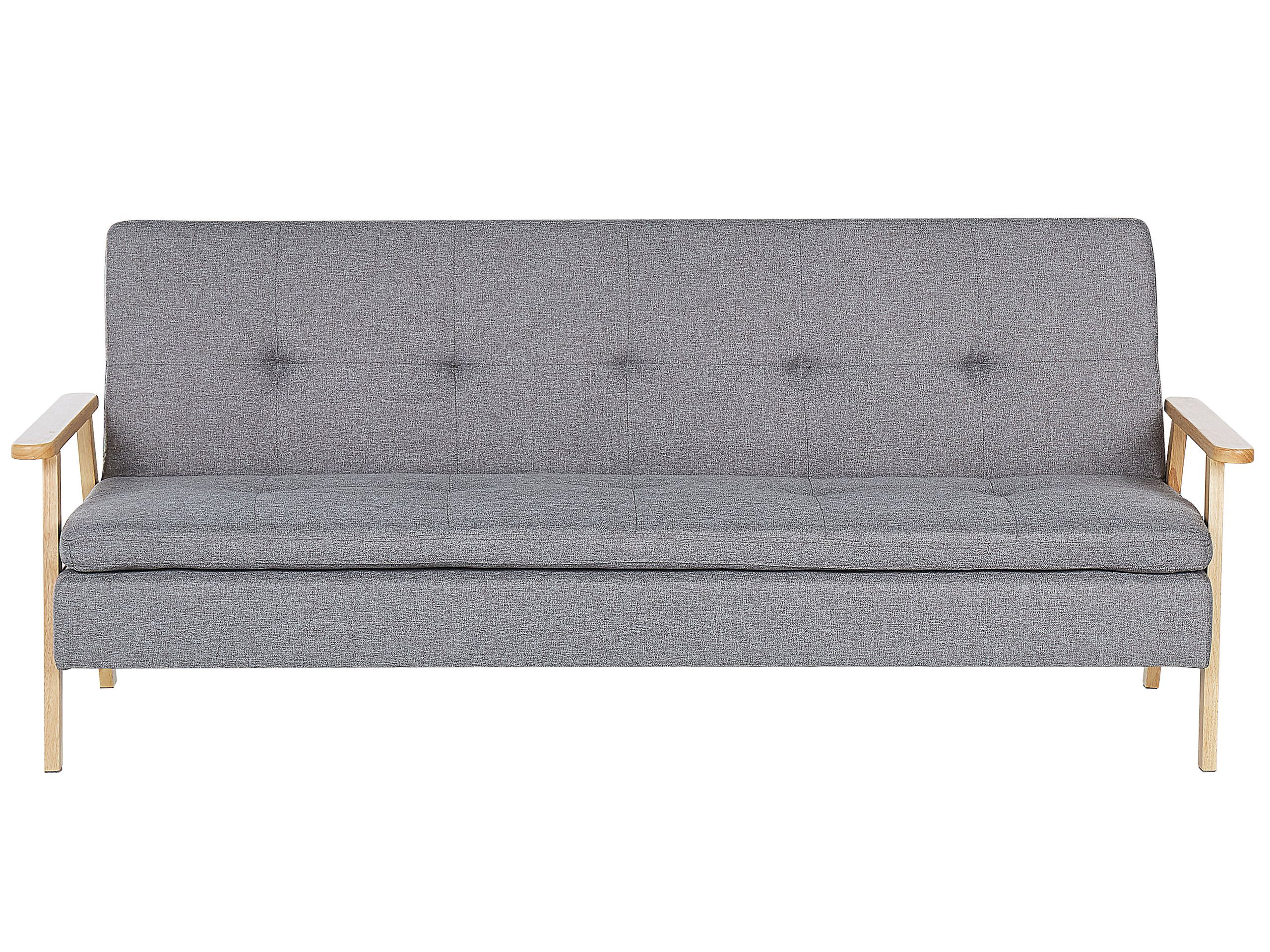 Sofa rozkładana funkcja spania jasnoszara