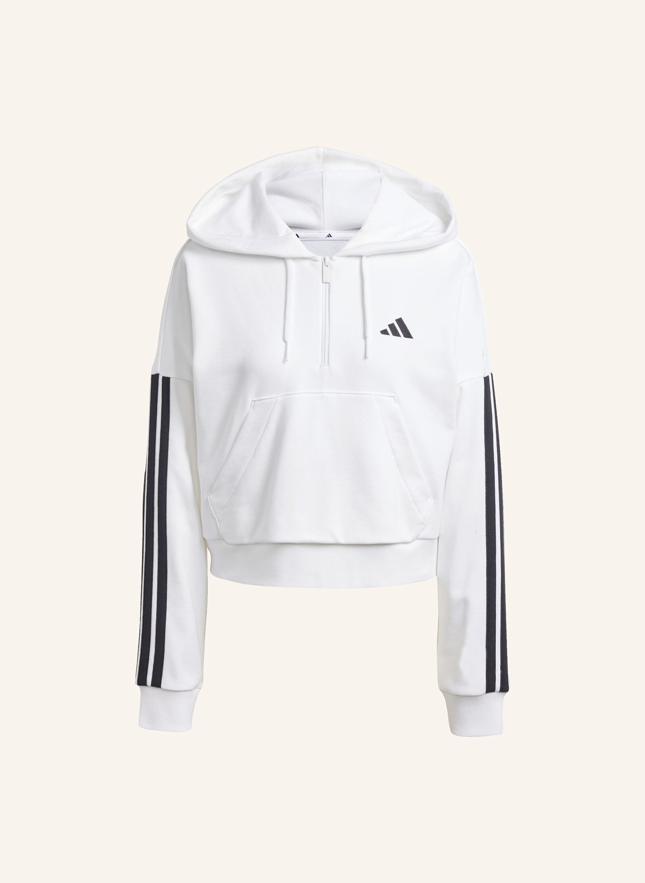adidas ESSENTIALS 3-STREIFEN FRENCH TERRY QUARTER-ZIP HOODIE