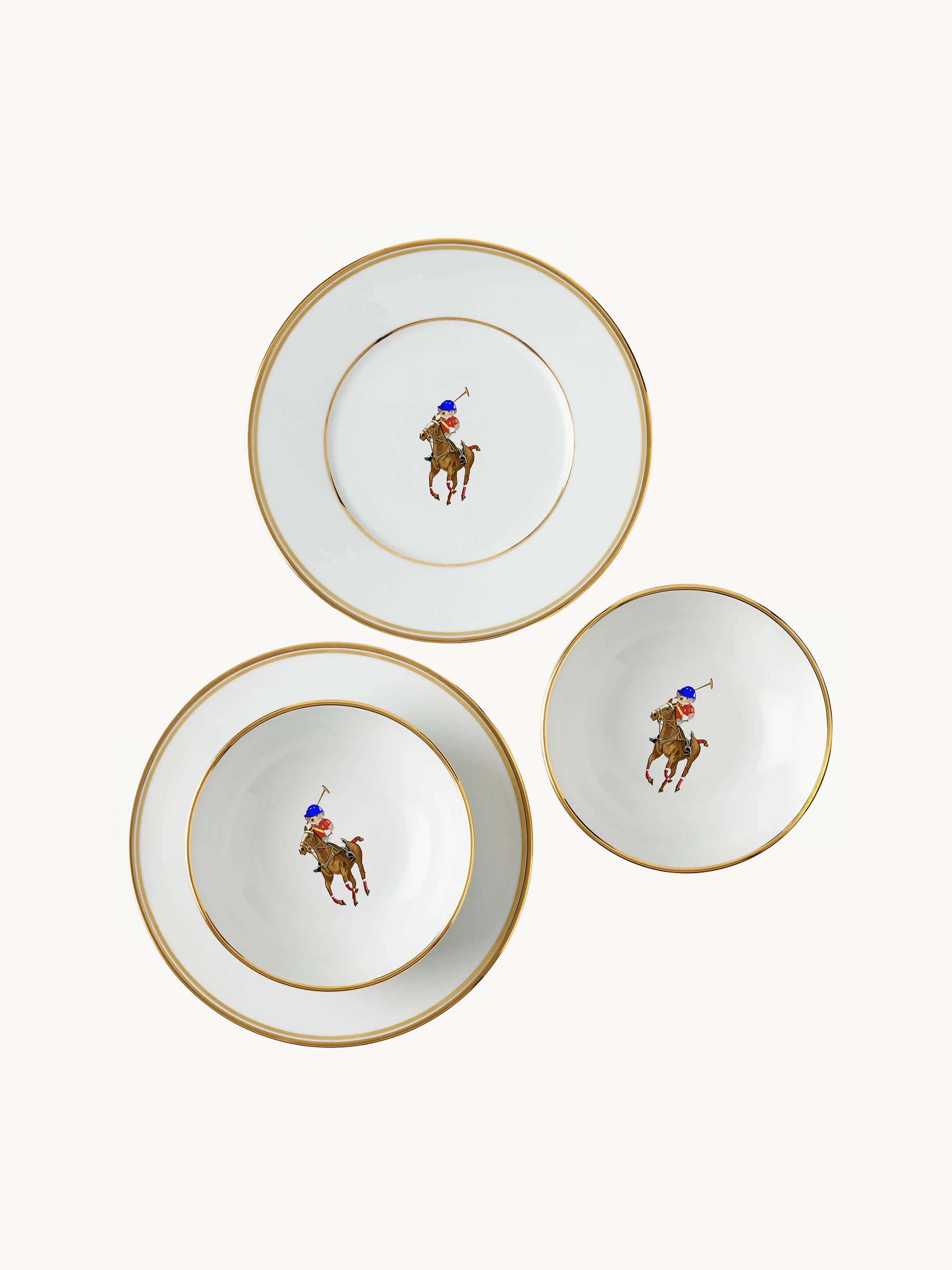Porzellan-Geschirr-Set Lunar, 2 Personen, 4er-Set