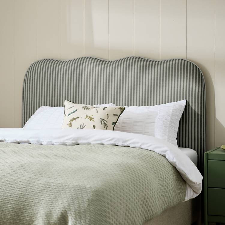 Habitat Onda Linen Double Headboard - Beige