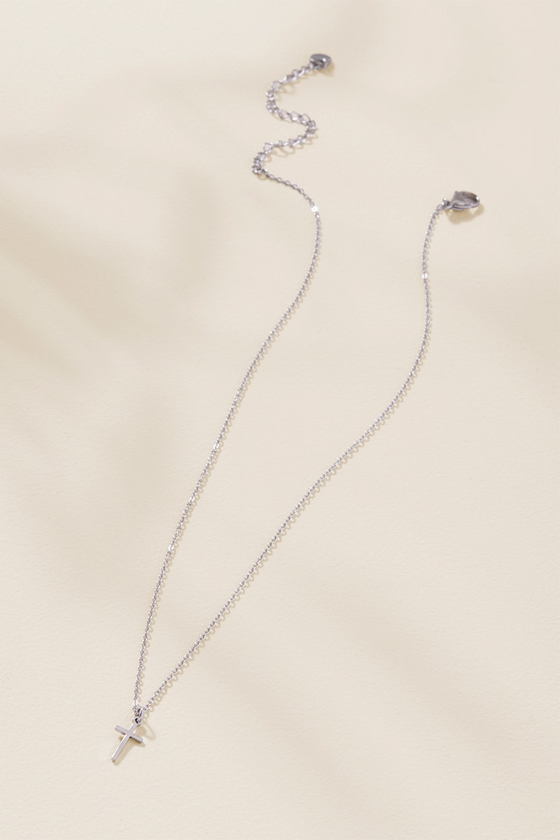 Ivy Stainless Steel Cross Pendant Necklace