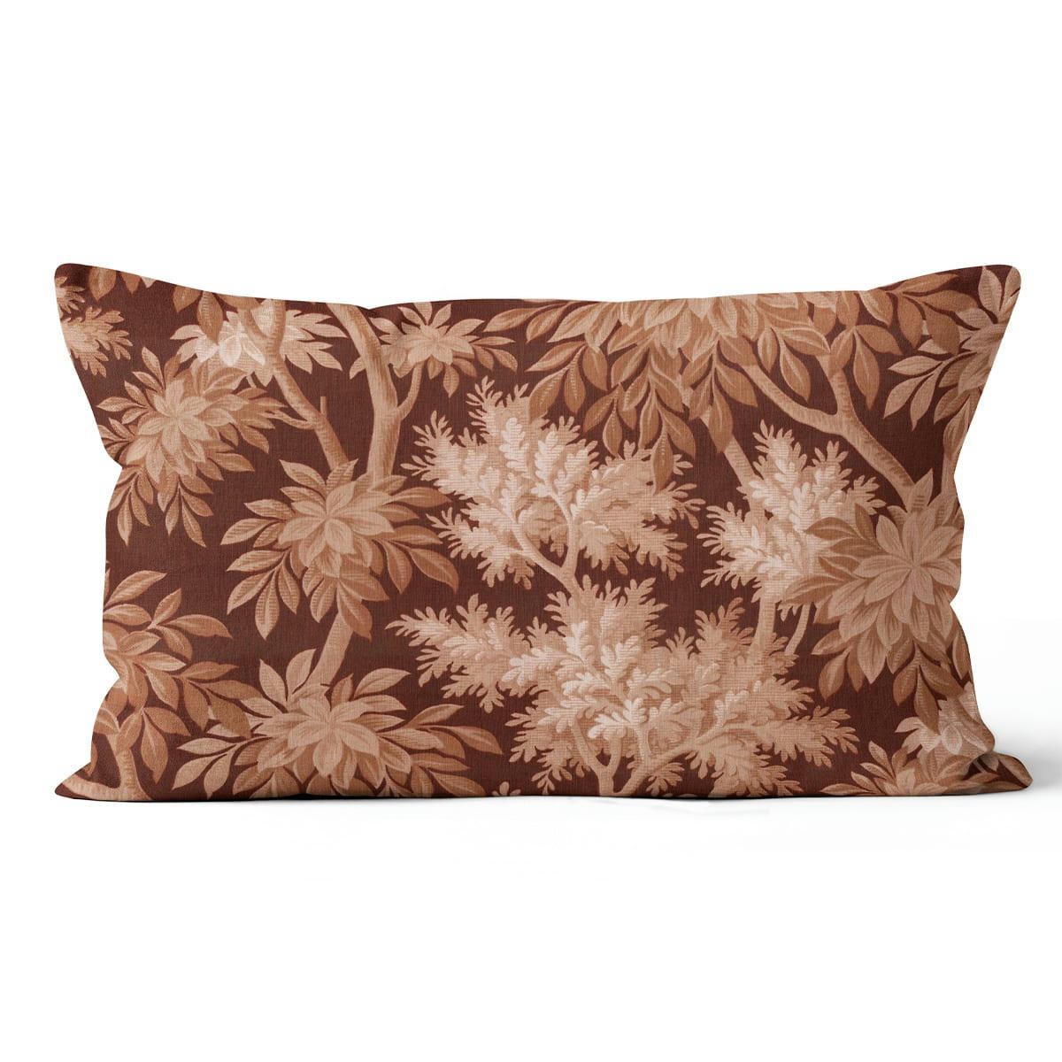 - Coussin floral polyester beige 40x60cm