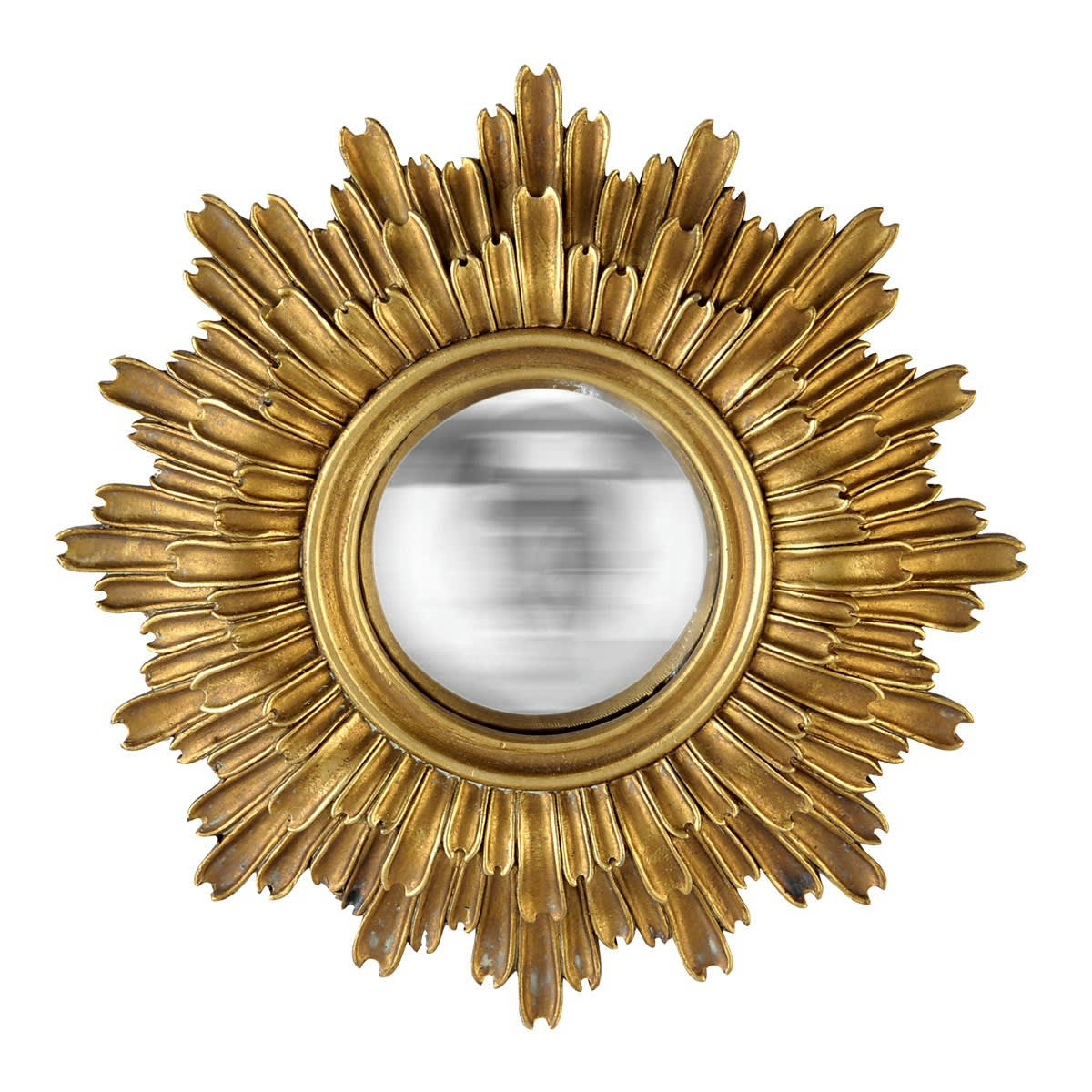 - Miroir soleil convexe doré 24cm