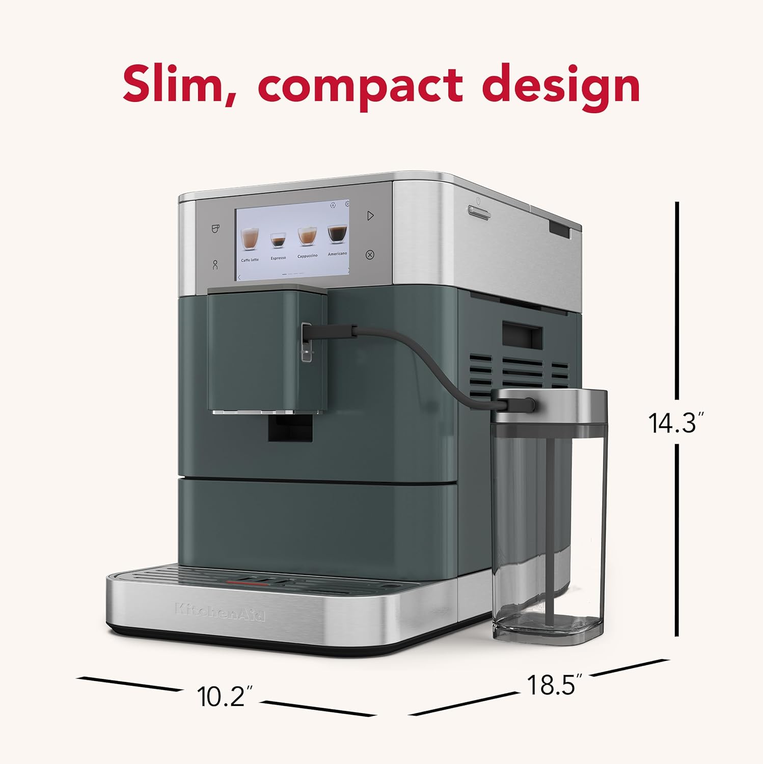 KitchenAid Fully Automatic Espresso Machine KF8 with Milk Attachment & Plant Based Milk Options, KES8558JP, Juniper