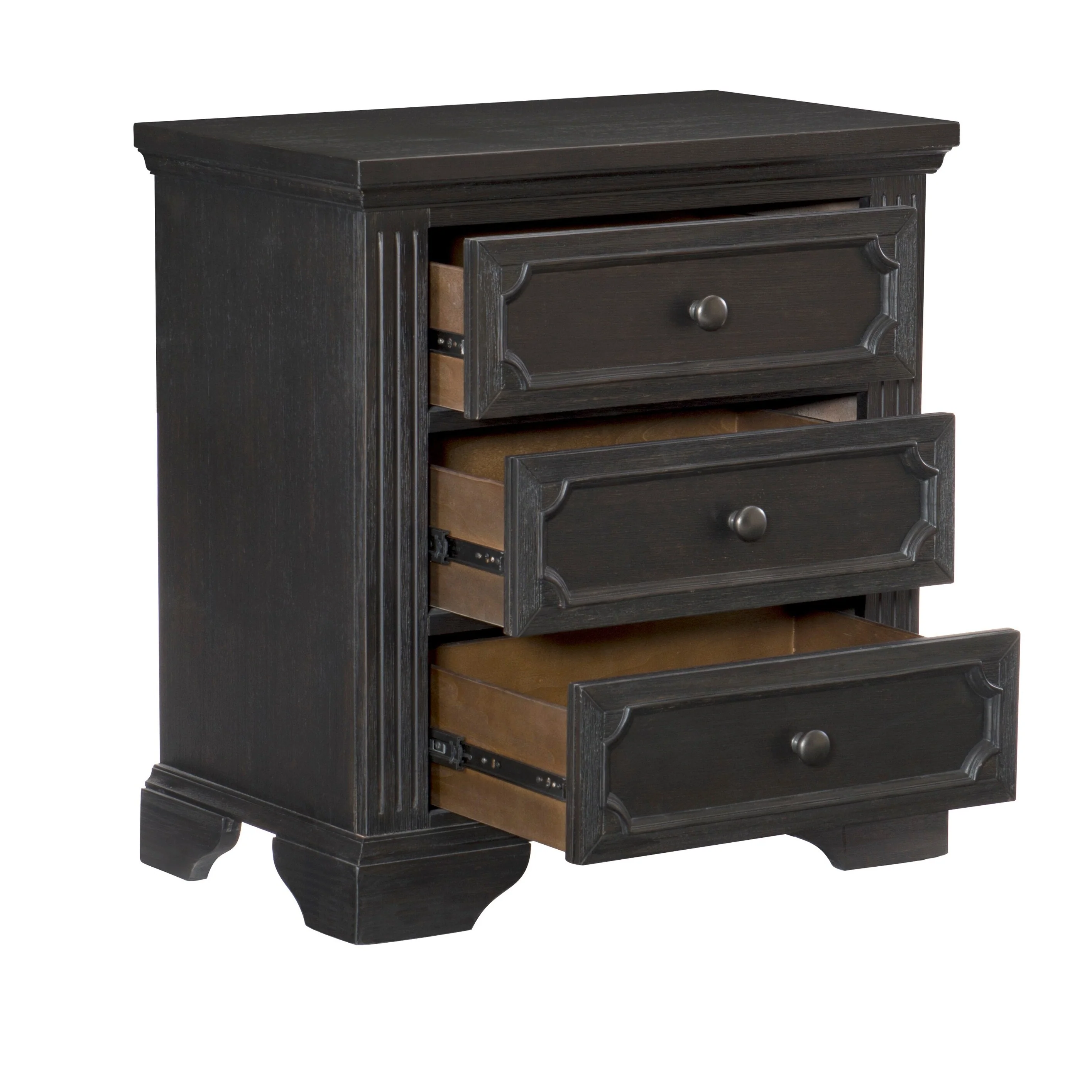 Traditional Design 3-Drawers Nightstand 1pc Rustic Style Bedroom Furniture