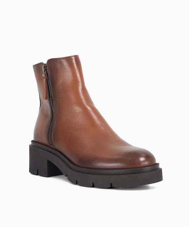 Paving Brown - Cleated Sole Ankle Boots