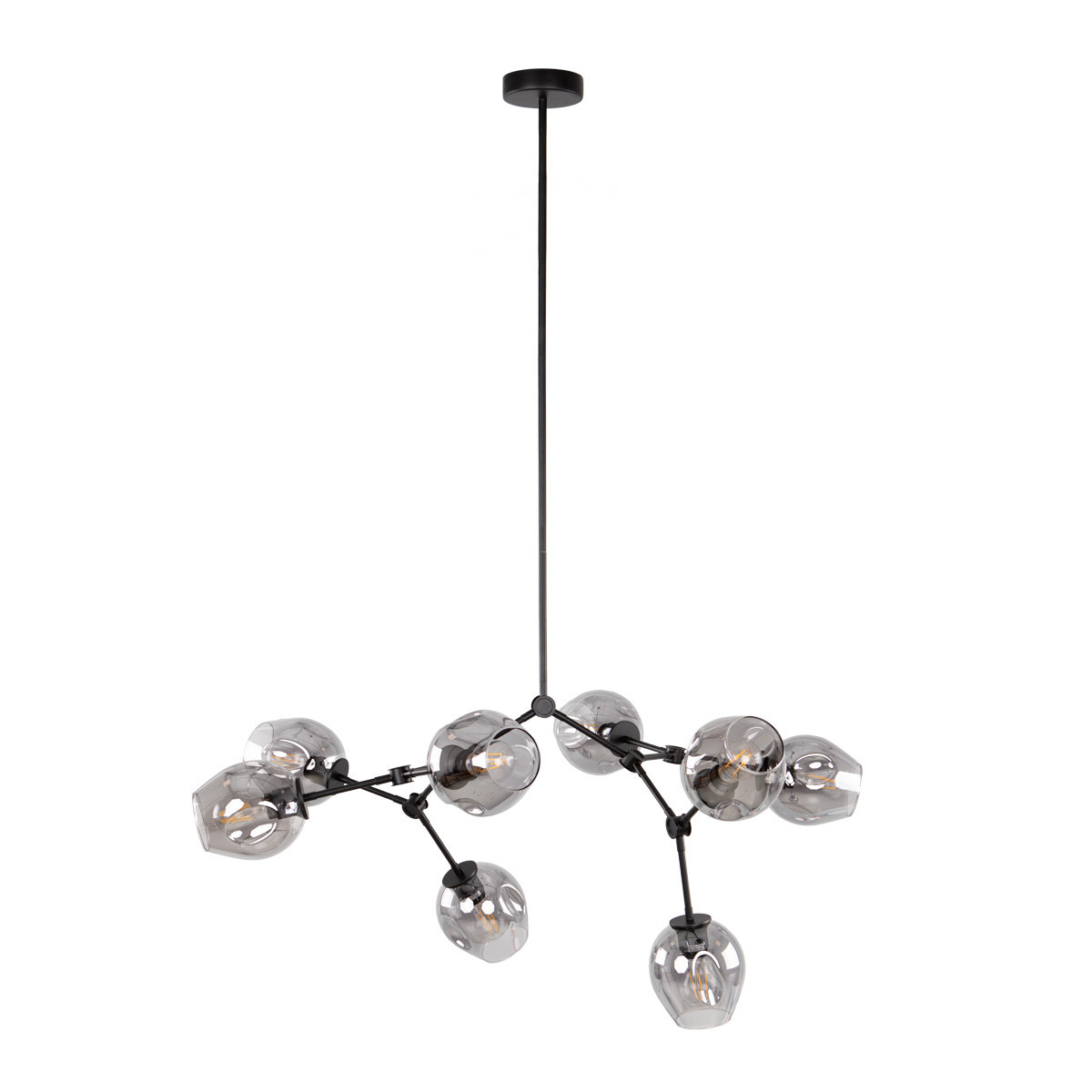 Lampa wisząca czarna FERRAL 8xE27x60W wym: 119x104x80 cm Italux
